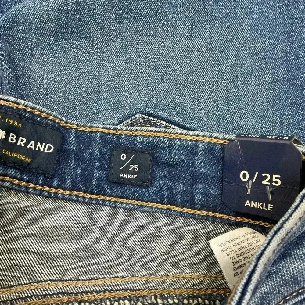 Lucky Brand Stella Skinny Ankle Distressed Raw Hem Jeans Size 25